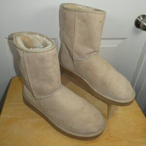 Ugg Classic Short Boot II Womens Size 11 Light Sand 5825 Leather/Sheepskin